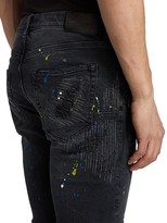 Thumbnail for your product : Purple Brand P001 Reflective Paint Splatter Skinny Jeans