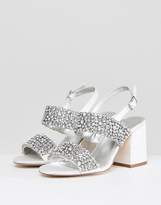 Thumbnail for your product : ASOS Design Hubby Bridal Embellished Heeled Sandals