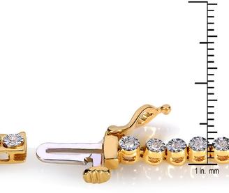Kobelli Jewelry Kobelli 1/2 CT TW Round-Cut Diamond Gold-Plated Sterling Silver Tennis Bracelet