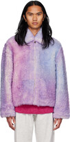 Thumbnail for your product : ERL Purple Tie-Dye Shearling Jacket