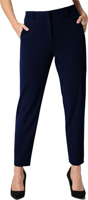 ladies navy stretch trousers