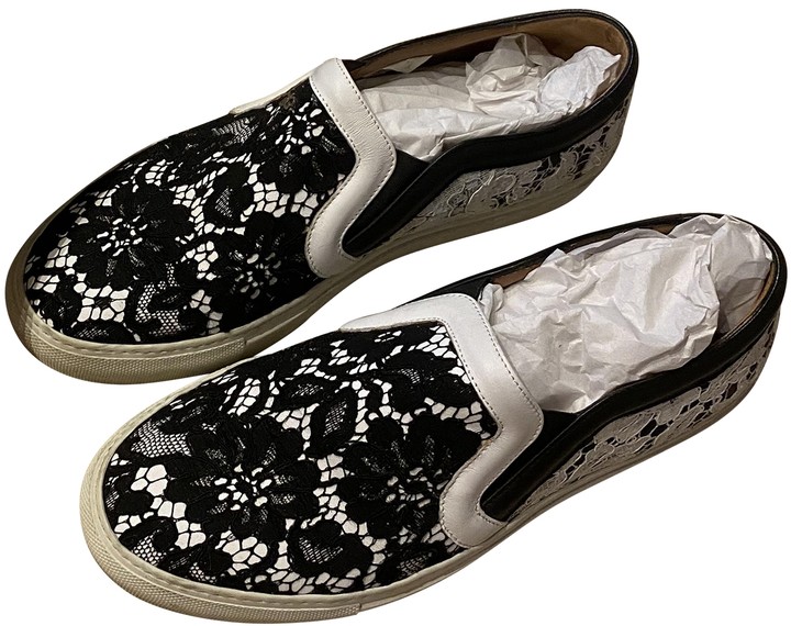 black patent trainers womens