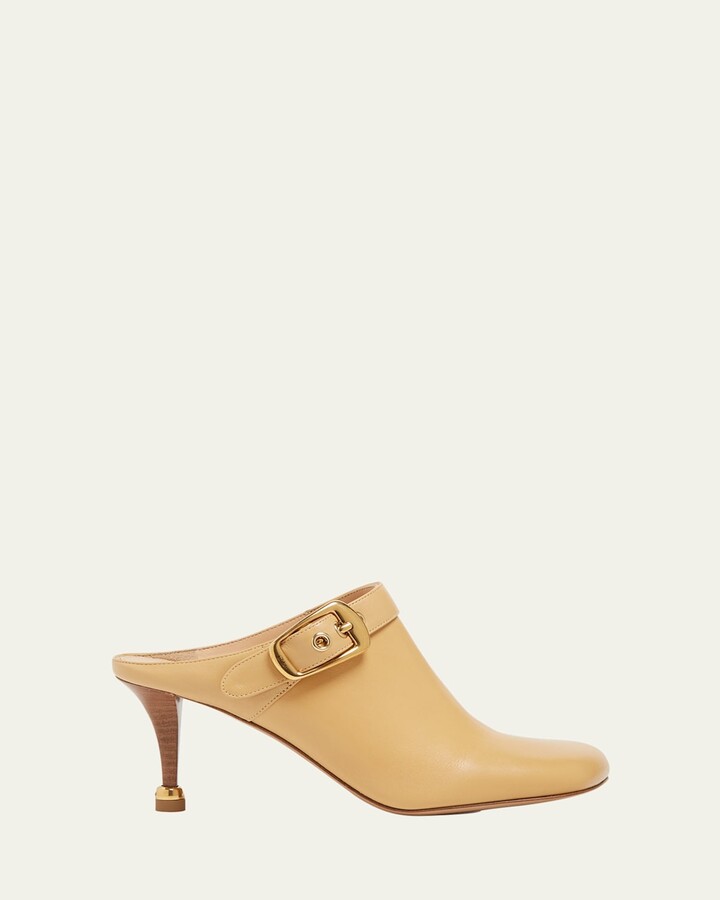 Chloé Andrea Calfskin Buckle Mule Pumps