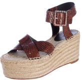 Thumbnail for your product : Celine Snakeskin Espadrille Platform Sandals
