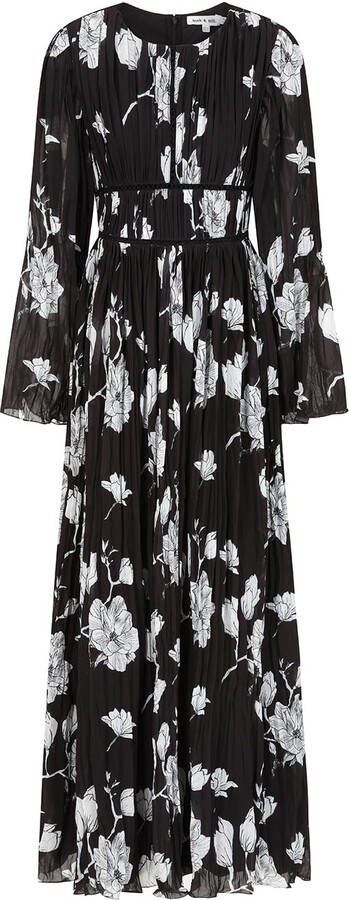 Frock and Frill Mira Black Floral Print Maxi Dress