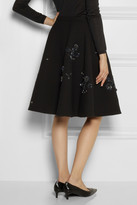 Thumbnail for your product : Miu Miu Embellished wool-crepe skirt