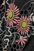 Thumbnail for your product : Alice McCall Honeycomb Daisy Embroidered Cotton And Silk-blend Mini Dress - Black