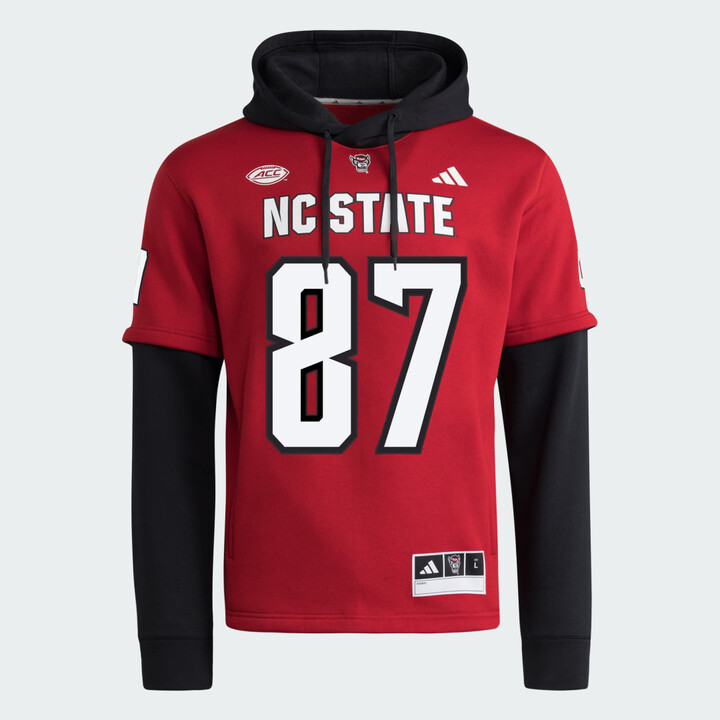 adidas NC State Wolfpack Football Jersey Hoodie Team Power Red XS Mens