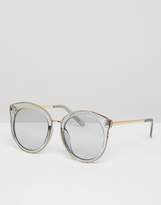 Thumbnail for your product : ASOS Oversized Round Preppy Fashion Sunglasses With Light Smoke Frame & Lens