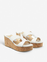 Thumbnail for your product : Jimmy Choo Atia 75 snake-print leather platform wedge sandals