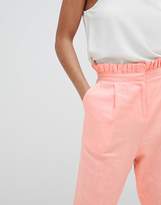 Thumbnail for your product : ASOS Petite Design Petite Tailored Casual Linen Pant With Frill Waist