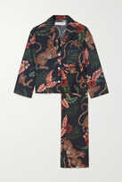 Thumbnail for your product : Desmond & Dempsey + Net Sustain Soleia Printed Organic Cotton-voile Pajama Set - Navy