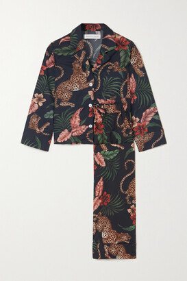 Desmond & Dempsey + Net Sustain Soleia Printed Organic Cotton-voile Pajama Set - Navy