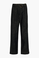 Belted High-rise Straight-leg Jeans 