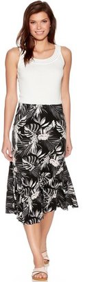 M&Co Tropical mid length jersey skirt