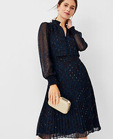 Thumbnail for your product : Ann Taylor Petite Floral Ruffle Pleated Flare Dress