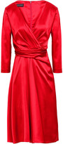 Thumbnail for your product : Talbot Runhof Wrap-effect Gathered Duchesse-satin Dress