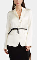 Thumbnail for your product : Nili Lotan Women's Sophia Silk Charmeuse One-Button Blazer - Ivory