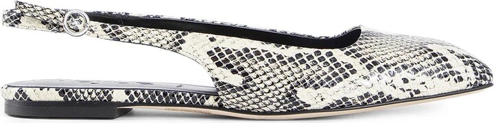 Geraldine Snake Print Slingback Flats