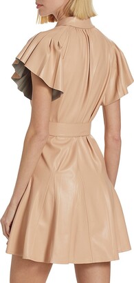 Alice + Olivia McKell Belted Faux Leather Minidress
