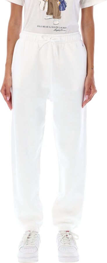 Polo Ralph Lauren printed athletic drawstring pants in cream