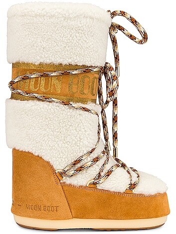 Moon Boot Lab 69 Icon Shearling Boot in Tan - ShopStyle