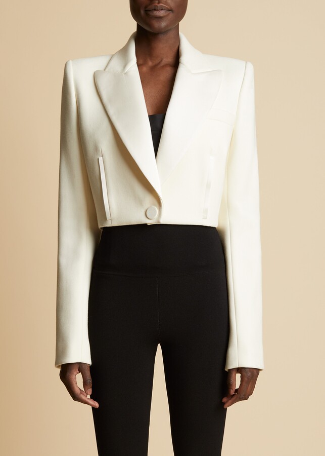 Ivory cropped blazer Clearance