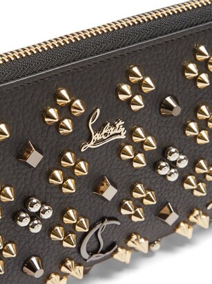 Christian Louboutin Panettone Embellished Zip-around Leather Wallet - Black Gold