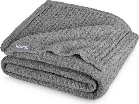 Bare Home Grey Twin/Twin XL Cotton Waffle Blanket