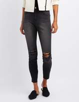 Thumbnail for your product : Charlotte Russe Refuge Hi-Rise Frayed Hem Skinny Jeans