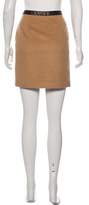 Thumbnail for your product : Ralph Lauren Black Label Leather-Trimmed Camel Hair Skirt