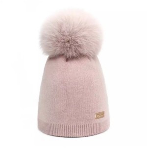 baby girl pink bobble hat