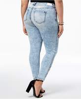 Thumbnail for your product : Celebrity Pink Trendy Plus Size Floral-Print Skinny Jeans