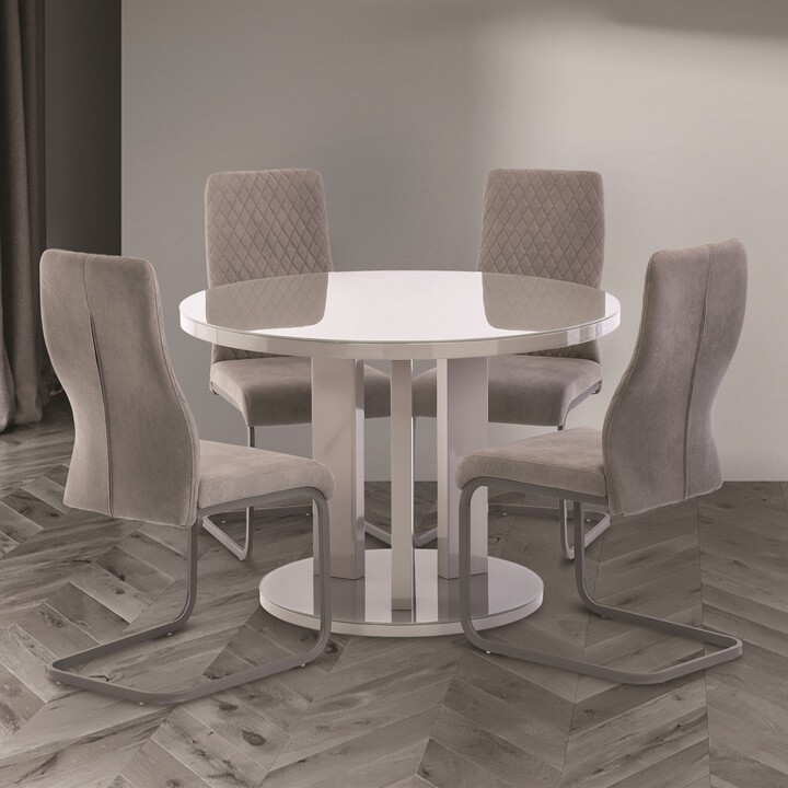 Dunelm Ellie 4 Seater Round Dining Table Grey ShopStyle