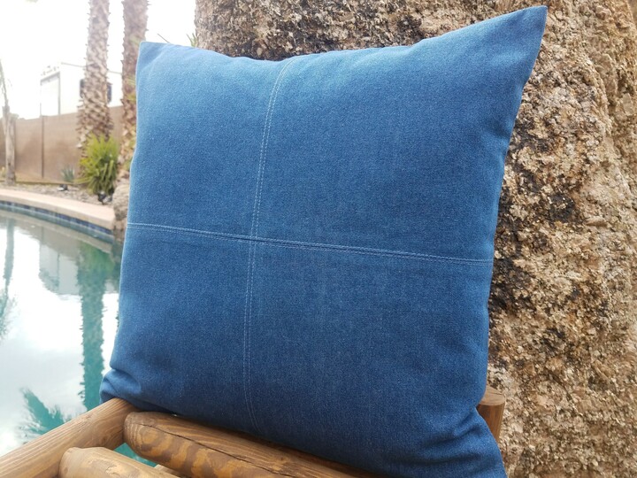 Etsy Patchwork Denim Pillow Cover Modern Southwestern Home Decor