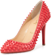 Thumbnail for your product : Christian Louboutin Pigalle Patent Spikes Pump, Framboisine