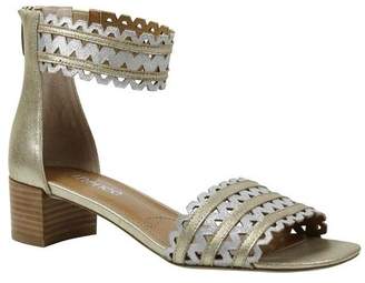 J. Renee Women's Labonita Cut Out Sandal - Silver/Gold Stardust Suede Heels