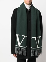 Thumbnail for your product : Valentino Garavani VLogo fringed scarf