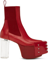 Thumbnail for your product : Rick Owens Red Grilled Platform Boots
