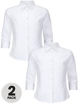 Thumbnail for your product : Top Class Girls Easy Care Three-Quarter Sleeve Shirts (2 Pack)