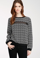 Thumbnail for your product : Forever 21 Contemporary Abstract Print Mesh-Paneled Top