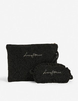 Thumbnail for your product : LOVE Stories Logo-embroidered eye mask and toiletry bag woven sleepover set
