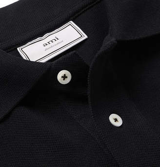 Ami + The Smiley Company Logo-Appliquéd Cotton-Pique Polo Shirt