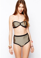 Thumbnail for your product : French Connection Color Block Swim Shimmer Bandeau Bikini Top