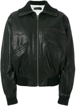 Haider Ackermann leather bomber jacket