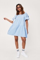 Thumbnail for your product : Nasty Gal Womens Puff Sleeve Tiered Gingham Smock Mini Dress