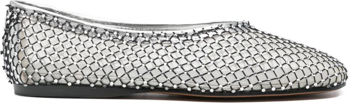 Forte Forte Mesh-Embellished Ballet Flats