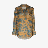 Thumbnail for your product : ASCENO Paris Leaf Print Silk Pyjama Top