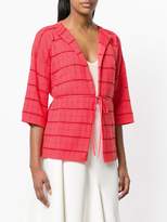 Thumbnail for your product : Cruciani grid knit tie front cardigan