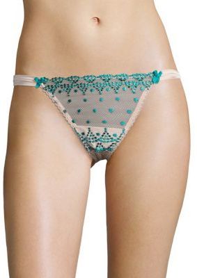 Mimi Holliday Rose Jade Dotty Lace Hipster Thong